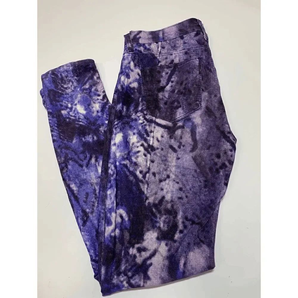 Hudson Women’s Nico Mid Rise Super Skinny Jeans Cotton Purple Galaxy Size 27